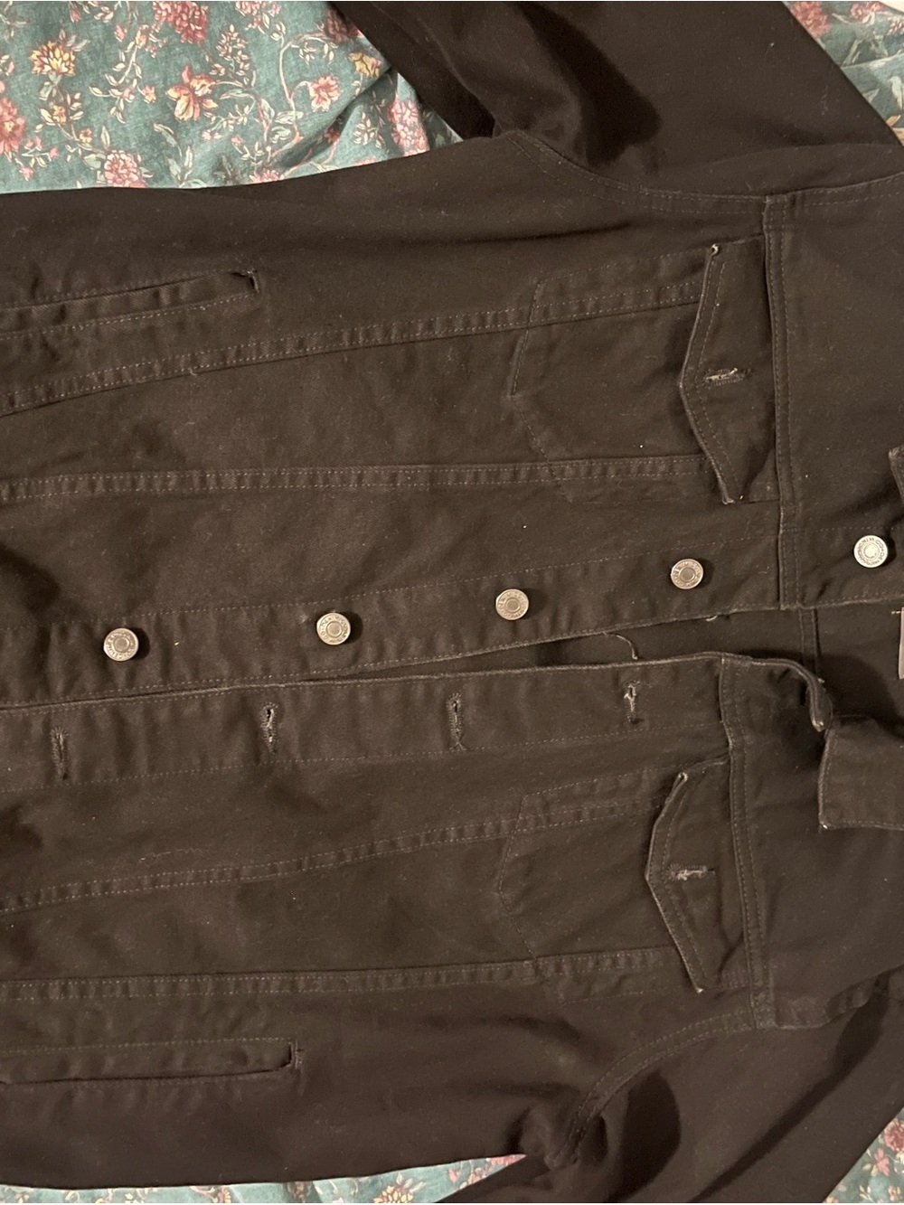 Primark Black Lightweight Button-Front Jean Jacket